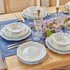 Bella Maison Mabel Stoneware Mavi 48 Parça 12 Kişilik Yemek Takımı