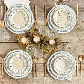 Bella Maison Mabel Stoneware Mavi 48 Parça 12 Kişilik Yemek Takımı