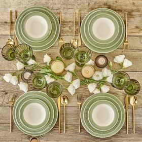 Bella Maison Monica Stoneware Yeşil 12 Parça 4 Kişilik Yemek Takımı