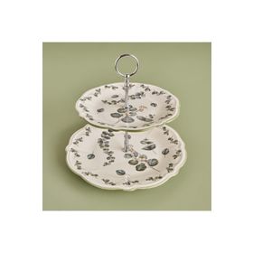Bella Maison Ocaliptus Stoneware 2 Katlı Yeşil Kurabiyelik