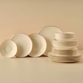 Bella Maison Opal 24 Parça 6 Kişilik Beyaz Gold Porselen Yemek Takımı