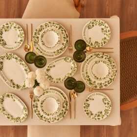 Bella Maison Petit Bonheur Porselen Yeşil 44 Parça Kahvaltı Yemek Takımı