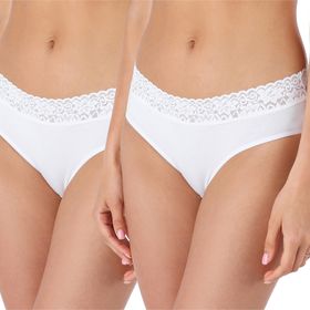 Bellivalini BLV50-191 Pantys Dantel Beyaz 2'li Kadın İç Çamaşırı