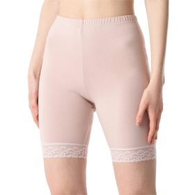 Bellivalini BLV50-216 Viskoz Dantelli Kısa Pudra Pembe Kadın Tayt