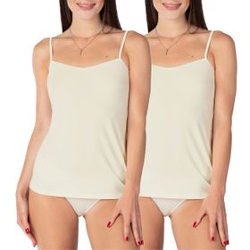 Bellivalini BLV50-218 Viskoz Ekru Kadın Atlet