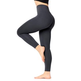 Bellivalini BLV50-292 High Waist Slim Viskoz Uzun Spor Yoga Grafit Kadın Tayt