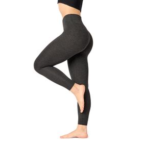 Bellivalini BLV50-292 High Waist Slim Viskoz Uzun Spor Yoga Koyu Melanj Kadın Tayt