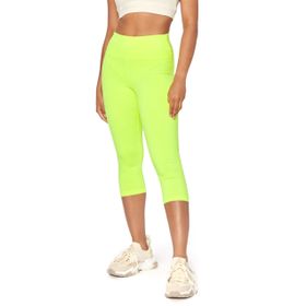 Bellivalini BLV50-298 Neon Spor Yüksel Bel Sarı Kadın Tayt