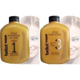 Bellot Keratin Tuzsuz 2x1000 ml Şampuan Krem Saç Bakım Seti