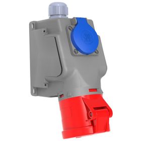 Bemis 5X32A BC1-3505-2537 CEE Norm 90 Derece Eğik Pano Prizli Duvar Prizi
