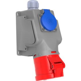 Bemis BC1-3504-2537 4/32A 3P+E 380V CEE Norm IP44 90 Derece Eğik Pano Prizli Duvar Prizi