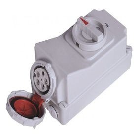 Bemis BC1-3505-7540 5/32A 3P+E+N 380V CEE Norm Interlock IP67 90 Derece Eğik Duvar Prizi