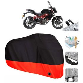 Benelli BN-125 Siyah Arka Çanta Uyumsuz Ultra Kalın Su Geçirmez Motor Brandası
