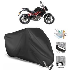 Benelli BN-125 Siyah Arka Çanta Uyumsuz Ultra Kalın Su Geçirmez Motor Brandası
