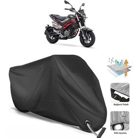 Benelli TNT 125 Siyah Arka Çanta Uyumsuz Ultra Kalın Su Geçirmez Motor Brandası