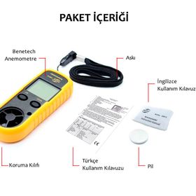 Benetech Anemometre Termometreli Hava Akım Ölçer