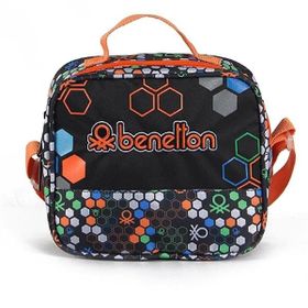 Benetton 03674 Siyah Petek Desen Beslenme Çantası