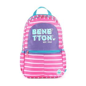 Benetton 03752 - Pembe Çift Bölmeli Okul Çantası