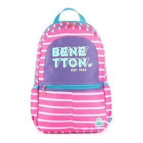 Benetton 03752 - Pembe Çift Bölmeli Okul Çantası