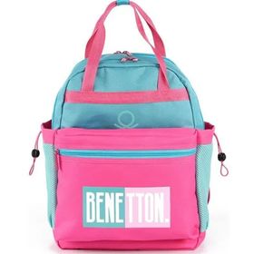 Benetton 03794 Mint Pembe Çift Bölme Sırt Çantası