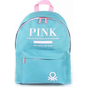 Benetton 03809 Mavi Pembe United Colors Çift Bölmeli Sırt Çantası