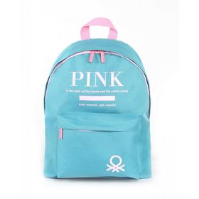 Benetton 03809 Mavi Pembe United Colors Çift Bölmeli Sırt Çantası