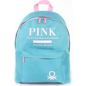 Benetton 03809 Mavi Pembe United Colors Çift Bölmeli Sırt Çantası