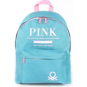Benetton 03809 Mavi Pembe United Colors Çift Bölmeli Sırt Çantası