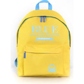 Benetton 03813 Turuncu Mavi United Colors Çift Bölmeli Sırt Çantası