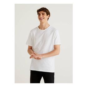 Benetton 123P3JE1J19A5 Bisiklet Yaka Beyaz Erkek T-Shirt
