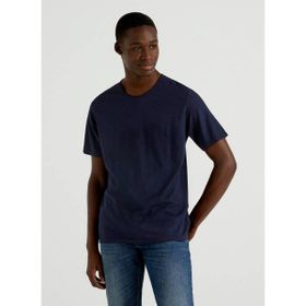 Benetton 123P3JE1J19A5 Bisiklet Yaka Lacivert Erkek T-Shirt