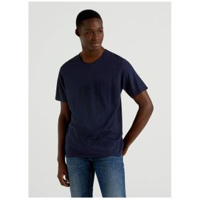 Benetton 123P3JE1J19A5 Bisiklet Yaka Lacivert Erkek T-Shirt
