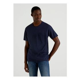 Benetton 123P3JE1J19A5 Bisiklet Yaka Lacivert Erkek T-Shirt