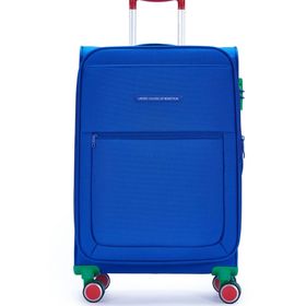 Benetton 2800 Ultra Light Hafif Lüx Kumaş Tekerlekli Mavi 3'lü Valiz Seti