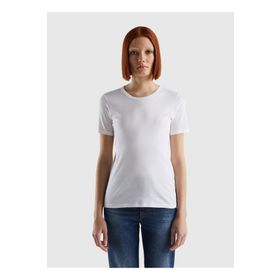 Benetton 3GA2E16A0 Bisiklet Yaka Normal Kalıp Kadın T-Shirt