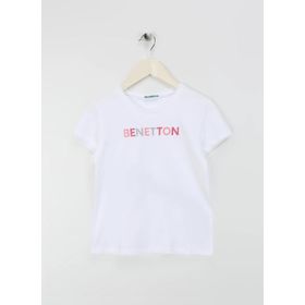 Benetton 3I1XC10H8 Beyaz Kız Çocuk T-shirt