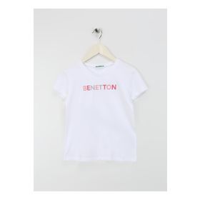 Benetton 3I1XC10H8 Beyaz Kız Çocuk T-shirt