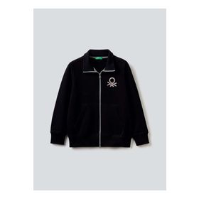 Benetton 3J68C501B Siyah Erkek Çocuk Logolu Sweatshirt