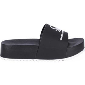 Benetton BN-1211 Siyah Beyaz Kadın Sandalet