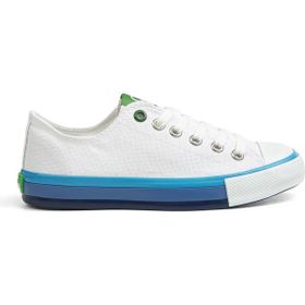 Benetton BN-30176-3374 Beyaz Mavi Kadın Spor Ayakkabı