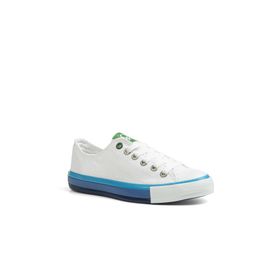 Benetton BN-30176-3374 Beyaz Mavi Kadın Spor Ayakkabı