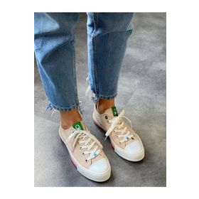 Benetton Bn-30176 Krem Kadın Spor Ayakkabı