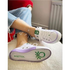 Benetton Bn-30176 Krem Kadın Spor Ayakkabı