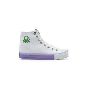Benetton BN-30189-3374 Beyaz Lila Kadın Spor Ayakkabı