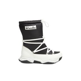 Benetton BN-30392-3256 Siyah Beyaz Kadın Bot