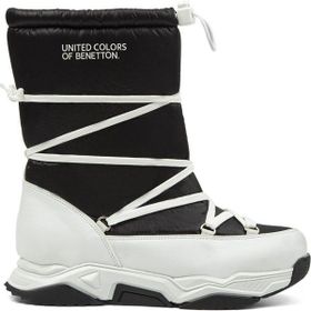 Benetton BN-30392-3256 Siyah Beyaz Kadın Bot