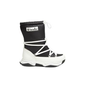 Benetton BN-30392-3256 Siyah Beyaz Kadın Bot