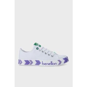 Benetton Bn-30620-3374 Beyaz Lila Kadın Spor Ayakkabı