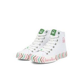 Benetton BN-30625-3374 Beyaz Kadın Spor Ayakkabı