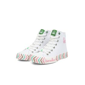 Benetton BN-30625-3374 Beyaz Kadın Spor Ayakkabı